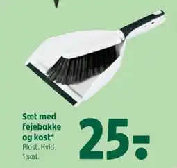 Coop 365 Sæt med fejebakke og kost* Plast. Hvid. 1 sæt. tilbud