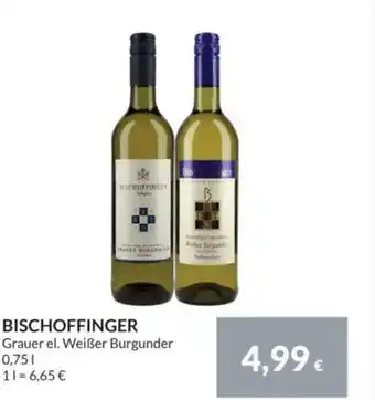 Nielsen's Discount BISCHOFFINGER Grauer el. Weißer Burgunder tilbud