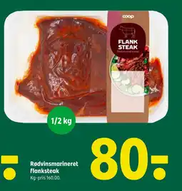 Coop 365 Rødvinsmarineret flanksteak tilbud