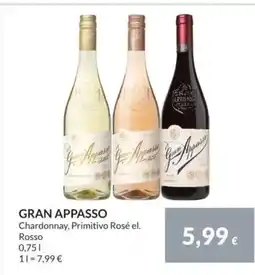 Nielsen's Discount GRAN APPASSO Chardonnay, Primitivo Rosé el. tilbud