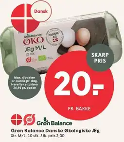 SPAR Grøn Balance Danske Økologiske Æg tilbud