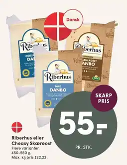 SPAR Riberhus eller Cheasy Skæreost tilbud