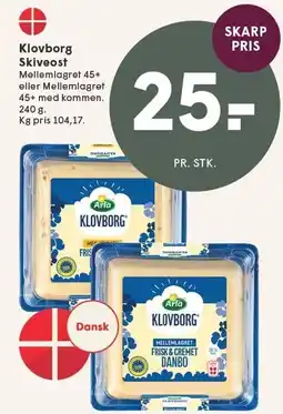 SPAR Klovborg Skiveost tilbud