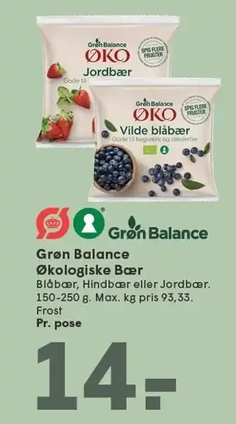 SPAR Grøn Balance Økologiske Bær tilbud