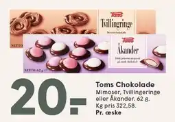 SPAR Toms Chokolade tilbud