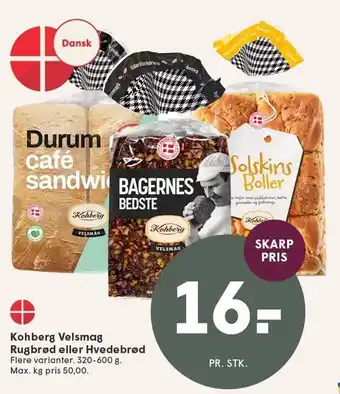 SPAR Kohberg Velsmag Rugbrød eller Hvedebrød tilbud