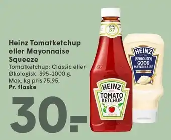 SPAR Heinz Tomatketchup eller Mayonnaise Squeeze tilbud