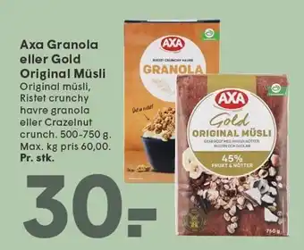 SPAR Axa Granola eller Gold Original Müsli tilbud