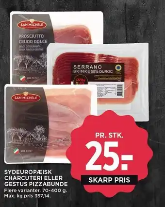 MENY SYDEUROPÆISK CHARCUTERI ELLER GESTUS PIZZABUNDE tilbud