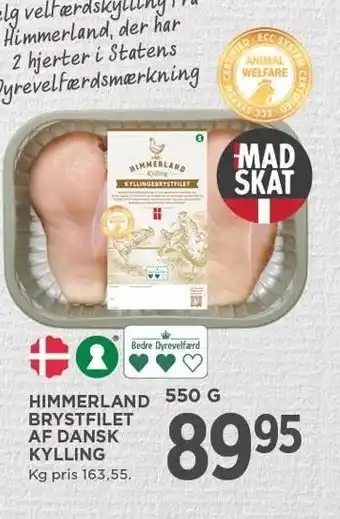 MENY HIMMERLAND BRYSTFILET AF DANSK KYLLING 550 g tilbud