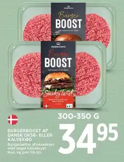 MENY BURGERBOOST AF DANSK OKSE- ELLER KALVEKØD tilbud