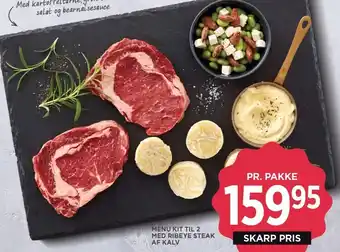 MENY MENU KIT TIL 2 MED RIBEYE STEAK AF KALV tilbud