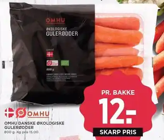 MENY OMHU Danske Økologiske Gulerødder 800 gram tilbud