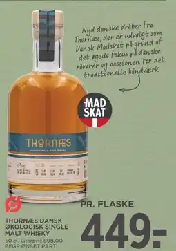 MENY THORNÆS DANSK ØKOLOGISK SINGLE MALT WHISKY tilbud