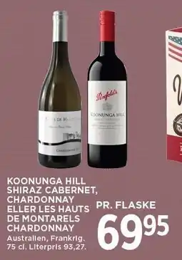 MENY KOONUNGA HILL SHIRAZ CABERNET, CHARDONNAY ELLER LED HAUTS DE MONTARELS CHARDONNAY tilbud