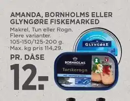 MENY AMANDA, BORNHOLMS ELLER GLYNGØRE FISKEMARKED tilbud