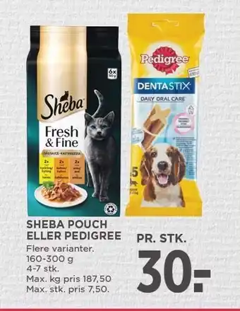 MENY SHEBA POUCH ELLER PEDIGREE tilbud