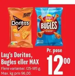 Min Købmand Lay's Doritos, Bugles eller MAX tilbud