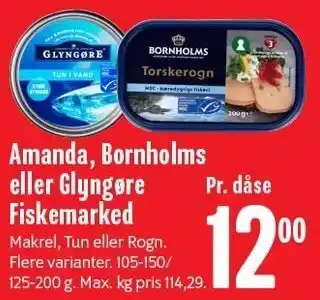 Min Købmand Amanda, Bornholms eller Glyngøre Fiskemarked tilbud