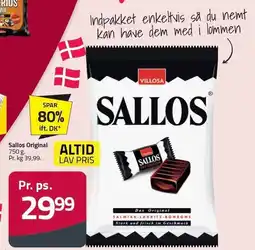 Fleggaard Sallos Original 750 g tilbud