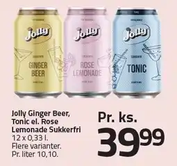 Fleggaard Jolly Ginger Beer, Tonic el. Rose Lamonade Sukkerfri tilbud