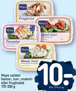 REMA 1000 Mayo salater hønse-, tun-, makrel- eller frugtsalat 175-200 g tilbud