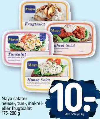 REMA 1000 Mayo salater hønse-, tun-, makrel- eller frugtsalat 175-200 g tilbud