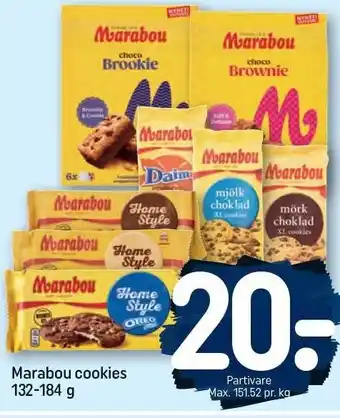 REMA 1000 Marabou cookies 132-184 g tilbud