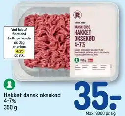 REMA 1000 Hakket dansk oksekød 4-7% 350 g tilbud