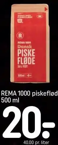 REMA 1000 REMA 1000 piskeflød 500 ml tilbud