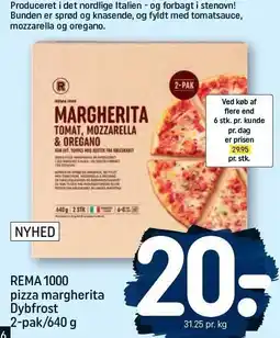 REMA 1000 REMA 1000 pizza margherita Dybfrost 2-pak/640 g tilbud