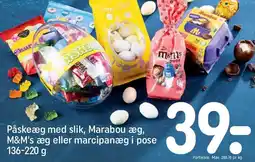 REMA 1000 Påskeæg med slik, Marabou æg, M&M's æg eller marcipanæg i pose tilbud