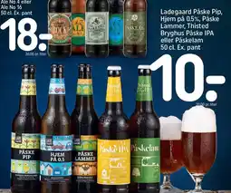 REMA 1000 Ladegaard Påske Pip, Hjem på 0,5%, Påske Lammer, Thisted Bryghus Påske IPA eller Påskelam tilbud