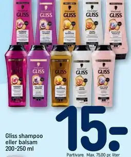 REMA 1000 Gliss shampoo eller balsam tilbud