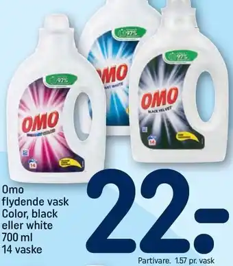 REMA 1000 Omo flydende vask Color, black eller white tilbud