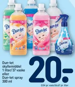 REMA 1000 Dun-let skyllemiddel 1 liter/ 37 vaske eller Dun-let spray tilbud