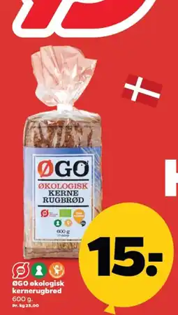 Netto ØGO økologisk kernerugbrød tilbud