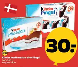 Netto Kinder mælkesnitte eller Pingui tilbud