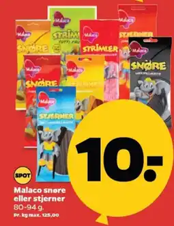 Netto Malaco snøre eller stjerner. tilbud