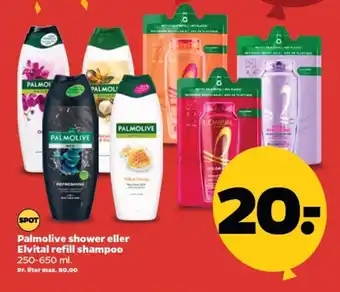 Netto Palmolive shower eller Elvital refill shampoo tilbud