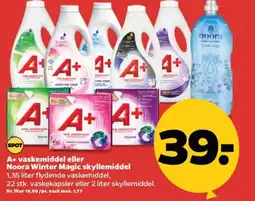 Netto A+ vaskemiddel eller Noora Winter Magic skyllemiddel tilbud