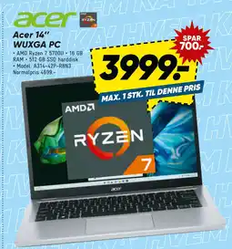 Bilka Acer 14’’ WUXGA PC tilbud