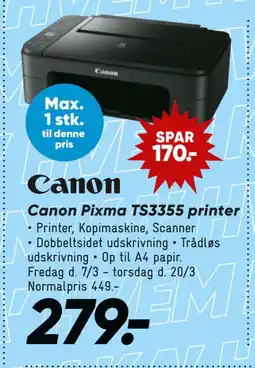 Bilka Canon Pixma TS3355 printer tilbud