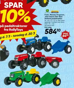 Bilka Massey Ferguson, John Deere eller New Holland pedaltraktor tilbud