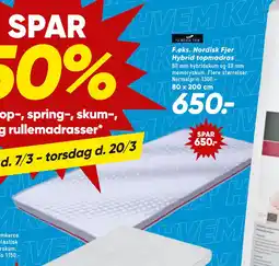 Bilka Nordisk Fjer Hybrid topmadras tilbud