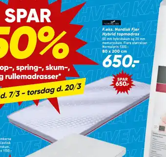 Bilka Nordisk Fjer Hybrid topmadras tilbud