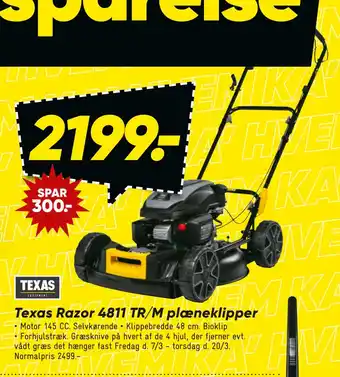 Bilka Texas Razor 4811 TR/M plæneklipper tilbud