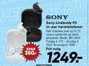 Bilka Sony Linkbuds Fit in-ear høretelefoner tilbud