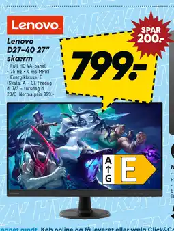 Bilka Lenovo D27-40 27” skærm tilbud