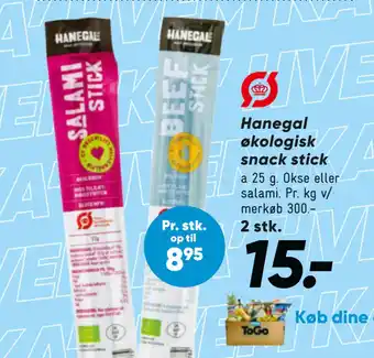 Bilka Hanegal økologisk snack stick tilbud